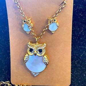 Kate spade owl earrings and necklace